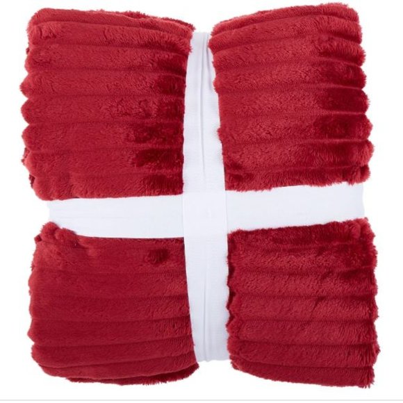 NEW-Simply Essential- 3-Piece Corduroy Throw Blanket and Throw Pillow Bundle - Picture 3 of 4